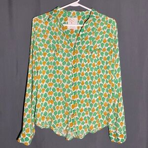 anthropologie linen pear button down 🍐